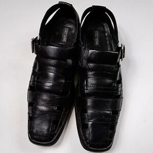 Stylish Black Men's Sandals by Leather Stacy Adams Size 13M
